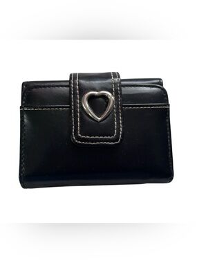 2 for $18 Black Wallet with Silver Heart Detail and Black Wallet silver details